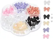 DRESSOOS Womens Nail Charms Pearl Bow Decorations for Christmas Nail Art Easy to Use Gems for DIY Manicure Salon Use