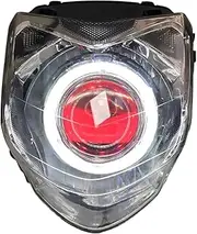 Motorcycle Front Headlight Headlamp Head Lamp Assembly Compatible With NC700 NC700X NC700S NC700D 2014-2017 LED Lens Angel Demon Eyes(A)