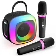 Mini Karaoke Machine for Kids Adults: Portable Bluetooth Speaker with 2 Wirel...