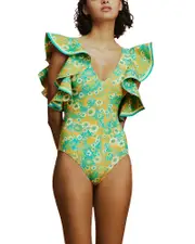 Alemais Cristina Ruffle One Piece Swimsuit