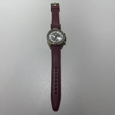 Fossil Watch Stone Encrusted Deep Berry Color Band Analog Stylish
