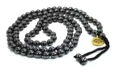 Hematite 108 beads mala, Hematite japa mala beads Hindu prayer meditation yoga