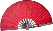Ｓｉｍｈｏａ Folding Hand Fan Handheld Fan Martial Arts Fan Tai Fan for Wedding Party Accessories, red