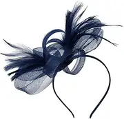 [Leseogye] Fascinator Feather Headband, Artificial Feather Headpiece for Women, Hair Accessories for Cocktail Prom Tea Party Decoration