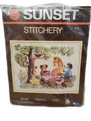 New Sunset 2610 Stitchery Party Time Toys Embrodiery Tapestry Kit Baby Room
