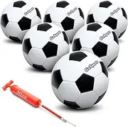 GoSports Classic Black and White Soccer Ball with Premium Pump - Available as Single Balls or 6 Pack - Sizes 3, 4, 5