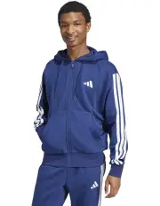 [Adidas] Essentials 3 Stripes Fleece Hoodie in Dark Blue