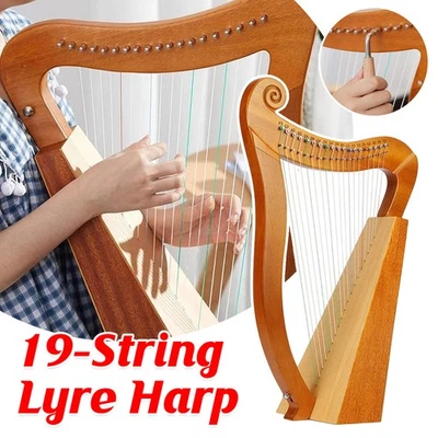 19 String Lyre Harp Professional Acoustic for Beginners Home Music Practice AU