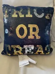 Pier 1 Trick Or Treat/ Boo Reversible Sequined Pillow