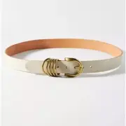 NWT ANTHROPOLOGIE Keeper Belt Cream Gold Beige 3X Plus Size