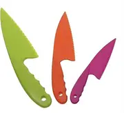 3 Colors Plastic Knife Set 3 Sizes Nylon Knife Safety Cooking Chef Knives for Fruit Lettuce Vegetable Salad Bread (3 Colors)