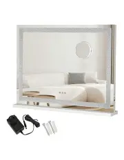 [Yezi] Touch Crystal Vanity Makeup LED Mirror in White