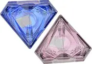 EXQUIMEUBLE 2Pcs Diamond Shaped Eyelash Storage Box Portable False Eyelash Packing Container Transparent Design for Easy Viewing Organizing for Travel and Daily Use
