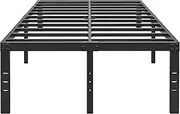 HOBINCHE 18 Inch Metal Bed Frame Queen Size No Box Spring Needed - Easy Assembly Heavy Duty Noise Free Narrow Bedframes - Double Black Basic Steel Slats Platform with Storage