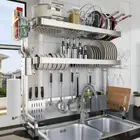 3-Tier Adjustable Over The Sink Dish Drying Rack, Stainless Steel, 29.1''-37.4''