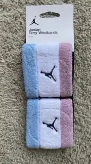 Nike Jordan Jumpman 3”Terry Wristbands Ice Blue Red White OSFM