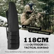 118cm Rifle Gun Bag Soft Padded Shotgun Case Tactical Shooting Range Hunting Gear Military Storage Transport with Carry Shoulder Strap 46 Inch