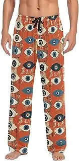 [AIXIWAWA] Abstract Eye Pattern Mens Pajama Pants Cozy Sleepwear Lounge PJ Bottoms with Pocket Drawstring S