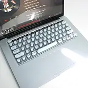 ROROUP Keyboard Film for Nail Art, Keyboard Cover for Long Nails, Silicone Raised Keyboard Protective Cover, Full-Size Universal Nail Art Typing Stickers for Laptop Notebook13"14"15"16" (Round, White)