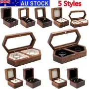 Single/Double Slot Ring Storage Box, Wooden Jewelry Display Proposal Engagement.