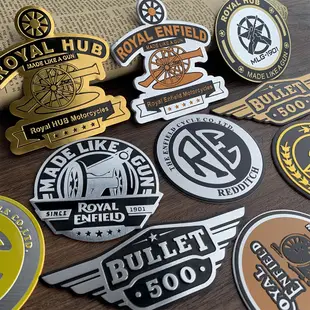 鋁製 Royal Enfield 摩托車標誌徽章貼紙貼花適用於 Bullet 350 等經典復古摩托車