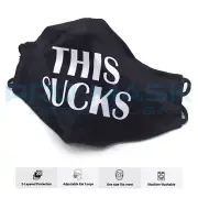 This Sucks Logo Fabric Face Mask 3 Layered Reusable Washable Funny 2020 Mask