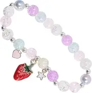 [TOGEVAL] Strawberry Bracelet Bracelets for Teen Bracelets for Strawberry Beaded Bracelet Party Favor Little Girl Little Bracelet Crystal
