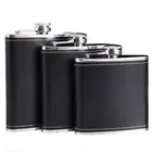 Stylish Trendy Design Hip Flask Stainless Steel Wine Bottle Black Wrap
