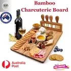 Stella Bamboo Cheese Charcuterie Board Fruit Platter and Knife Set 7 Piece