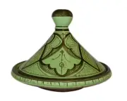 Moroccan Serving Tagine Handmade Ceramic Tajine Dish Exquisite 10 inches Green