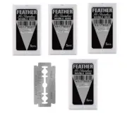 20 count Feather Hi-Stainless Double Edge Platinum Coated Razor Blades Japan