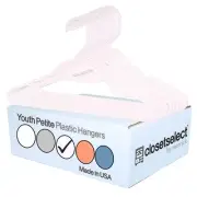 30 Pk Pink Youth Petite Plastic Hangers for Children Clothes Sizes 8 to 12, P...