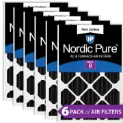 16x20x4 (3 5/8) Pure Carbon Pleated Odor Reduction Merv 8 Furnace Filters 6 Pack