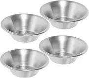 NAMOARLY 4pcs Stainless Steel Egg Tart Mold Pancake Maker Quiche Cupcake Cake Muffin Mold Baking Mold Pie Pans Oven Tart Tins Baking Bread Tins for Baking Brioche Molds Tart Molds Silver