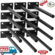 8" Hidden Shelf Floating Wall Brackets Heavy Duty Metal For Wood Shelves 12 Pcs