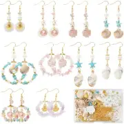 1 Box 10 Sets Ocean Earring Making Kit Summer Hawaii Seashell Charm Sea Shell...