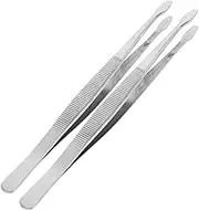 DRESSOOS 2pcs Precision Philately Tweezers for Stamp Collecting Lightweight Stainless Steel Antistatic Tongs for Crafts and Electronic Components Handling High Elasticity Design