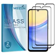 [2 Pack] Full Coverage Samsung Galaxy A15 5G Tempered Glass Crystal Clear Premium 9H HD Screen Protector by MEZON (Galaxy A15 5G, 9H Full) – FREE EXPRESS