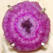 Natural Geode Cluster Treated Ruby 925 Solid Sterling Silver Ring Sz 8 @B19-7