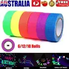 6/12/18 Roll UV Reactive Blacklight Fluorescent Tape Glow in The Dark Neon Tapes