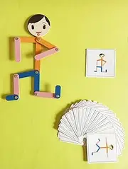 Lynette's Toys Wooden Puzzle Poseable Body for Kids Montessori Travel Toy Fine Motor Skills & Creativity Training Child-Safe & Portable Learning Gift (Boy)