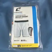 Champro Multi-Sport Youth Compression Boxer Short with Cup - White Youth Medium