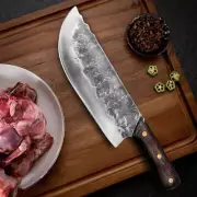 Handmade Forged Butcher Cleaver Knife Carbon Stainless Steel Chef Chopper Knife