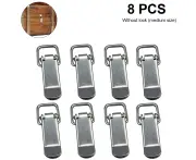 Stainless Steel Spring Loaded Toggle Latch Catch Clamp Clip For Trunk, Case, Box, And Chest With 8 Pack,Medium