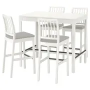 EKEDALEN / EKEDALEN bar table and 4 bar stools, white/Orrsta light grey, 120 cm
