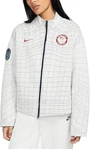 [Nike] Sportswear Therma-FIT Tech Pack Women's Team USA Engineered Full-Zip Jacket, Summit White/Court Blue/Sport Red (US, Alpha, XX-Large, Regular, Regular)