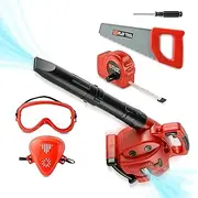 Kids Toy Tool Set Power Leaf Blower, Pretend Play Tools Outdoor Lawn Toy Real Blow Air for Toddlers