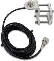 FMUSER Truck CB Antenna Mount,Heavy-Duty Aluminum Roll Bar Antenna Bracket with 16.5ft RG58 PL259 to SO239 Coax Cable for Truck Radio Antenna Installation