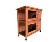 YES4PETS Brown Large Double Storey Rabbit Hutch Guinea Pig Ferret Cage