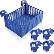 TonGass (6 Set Poolside Storage Basket Set Above Ground Swimming Pool Toy Basket with Pool Cup Holder Compatible with Above Ground Pool within 2 Inches - 2 Poolside Baskets, 4 Poolside Drink Holders
